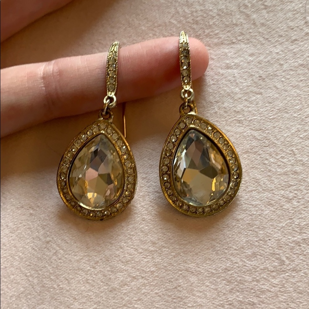 Gold-tone rhinestone earrings